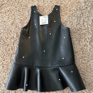 Zara Black Kids Dress with White Accents